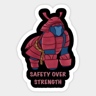 Gorilla in samurai helmet Sticker